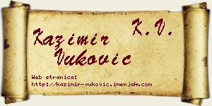 Kazimir Vuković vizit kartica